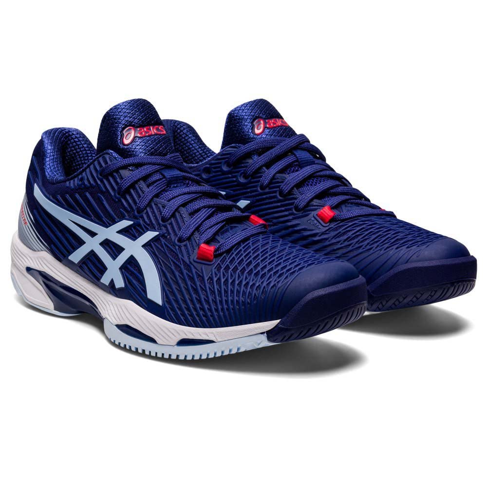 ASICS Donna Solution Speed FF 2 AC Scarpe da Tennis Scarpa per Tutte Le Superfici Blu Scuro - Blu Chiaro