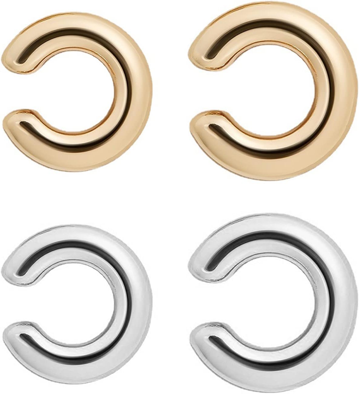 Round Huggie Ear Cuff for Women Clip On Cartilage Earrings Non Pierced Ear Cartilage Clip on Wrap Ear Cuff
