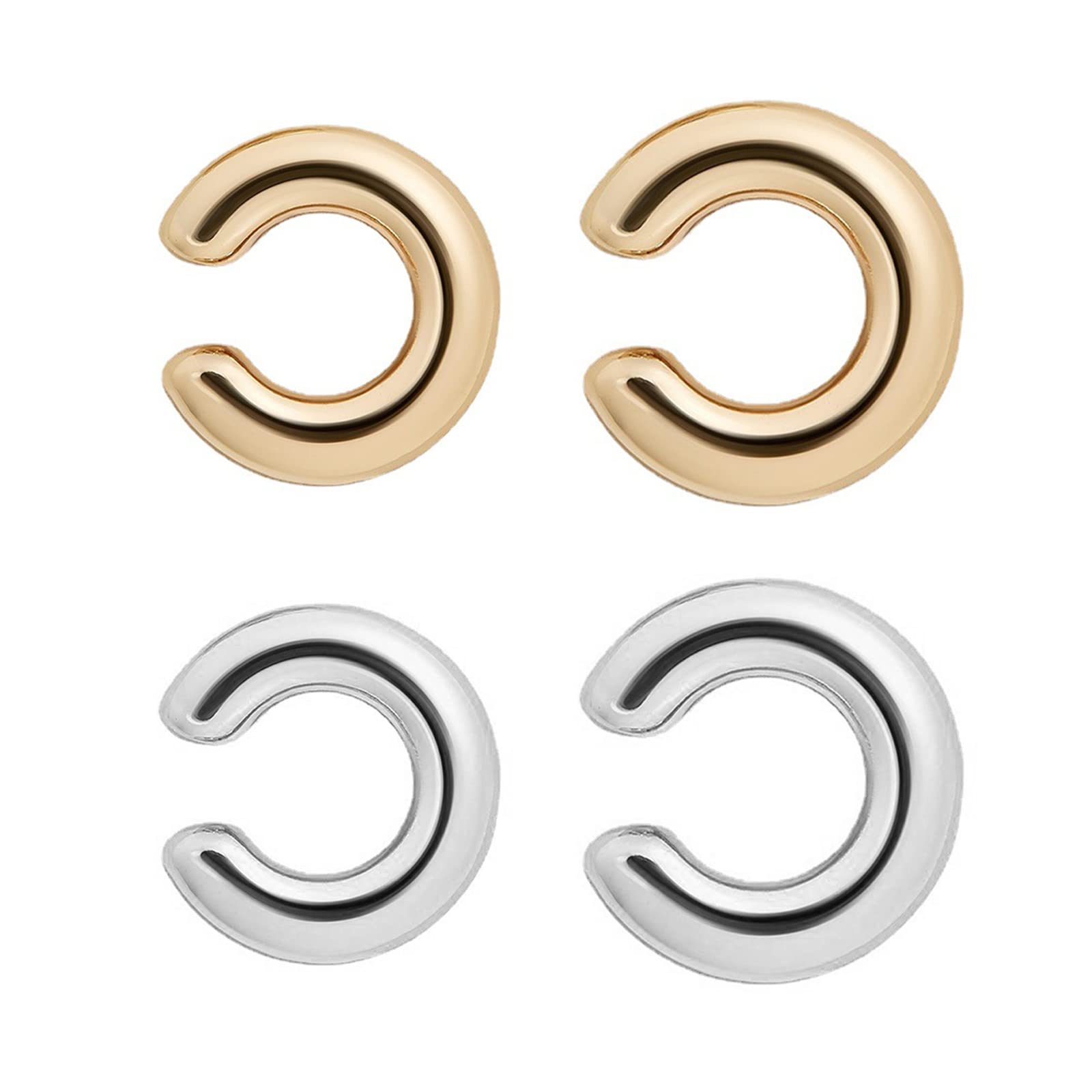 Round Huggie Ear Cuff for Women Clip On Cartilage Earrings Non Pierced Ear Cartilage Clip on Wrap Ear Cuff