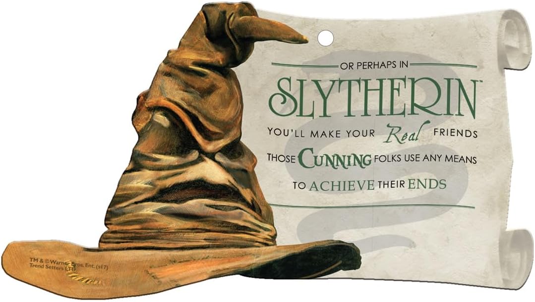 Harry Potter โ Sorting Hat Slytherin โ Sorting Hat and Scroll-Shaped Acrylic Print โ Officially Licensed Collectible โ Perfect for Gifting and Collecting ACPSORT287