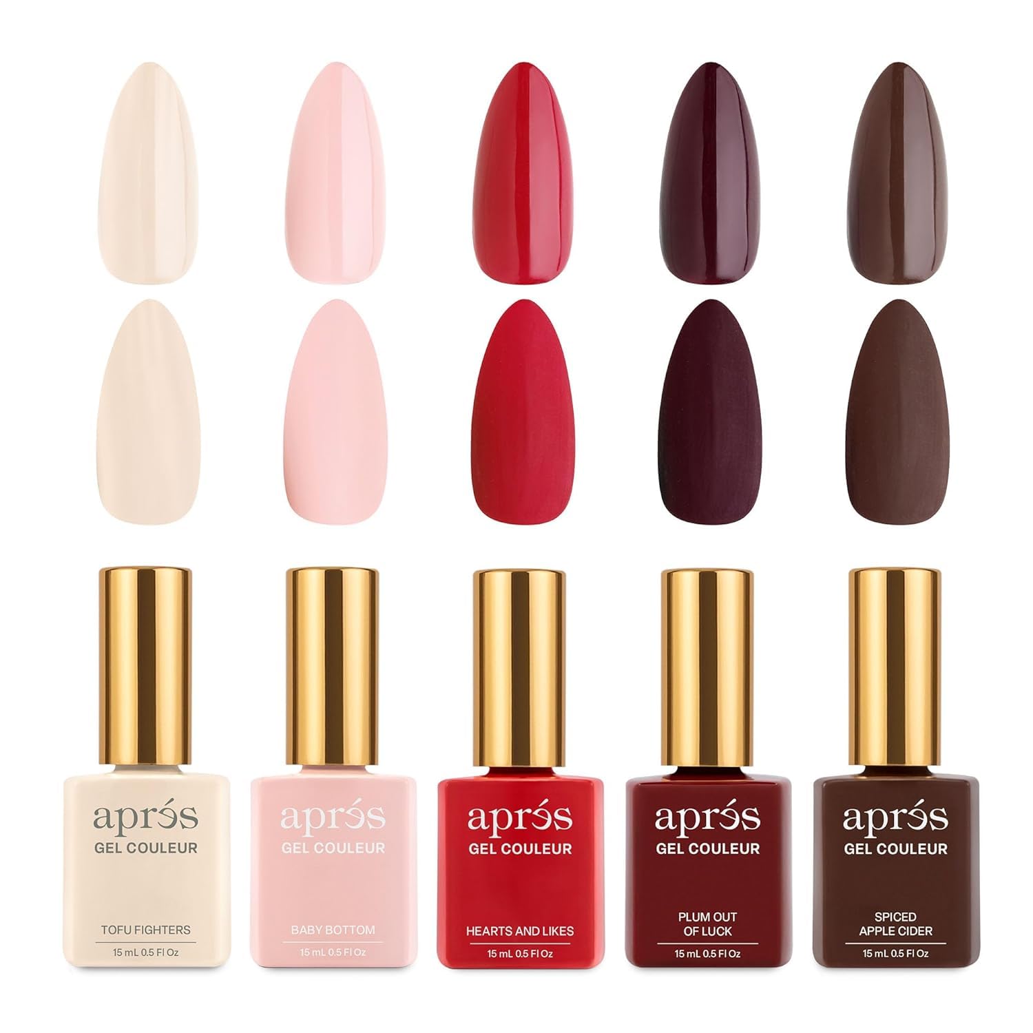 APRÉS Gel Couleur Kombinations-Set, 5x15 ml (Crimson & Cocoa)