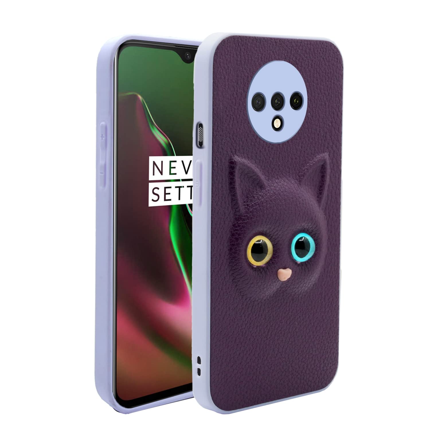 Pikkme Oneplus 7T Back Cover for Girls | Cute Cat Leather Finish | Soft TPU | Case for Oneplus 7T (Purple) (B09SZPPXB4) Amazon Price History, Amazon Price Tracker