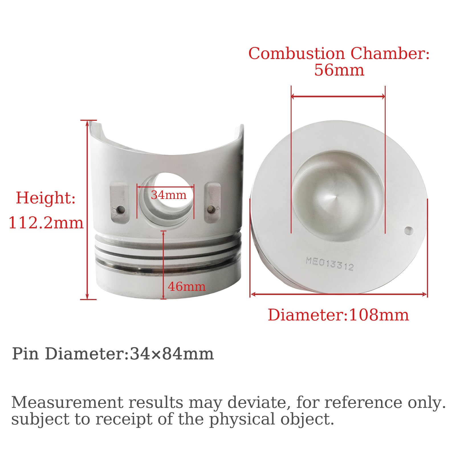 Amazon.com: Pmtihxu 4PCS 4D33 Piston + Piston Rings Combustion