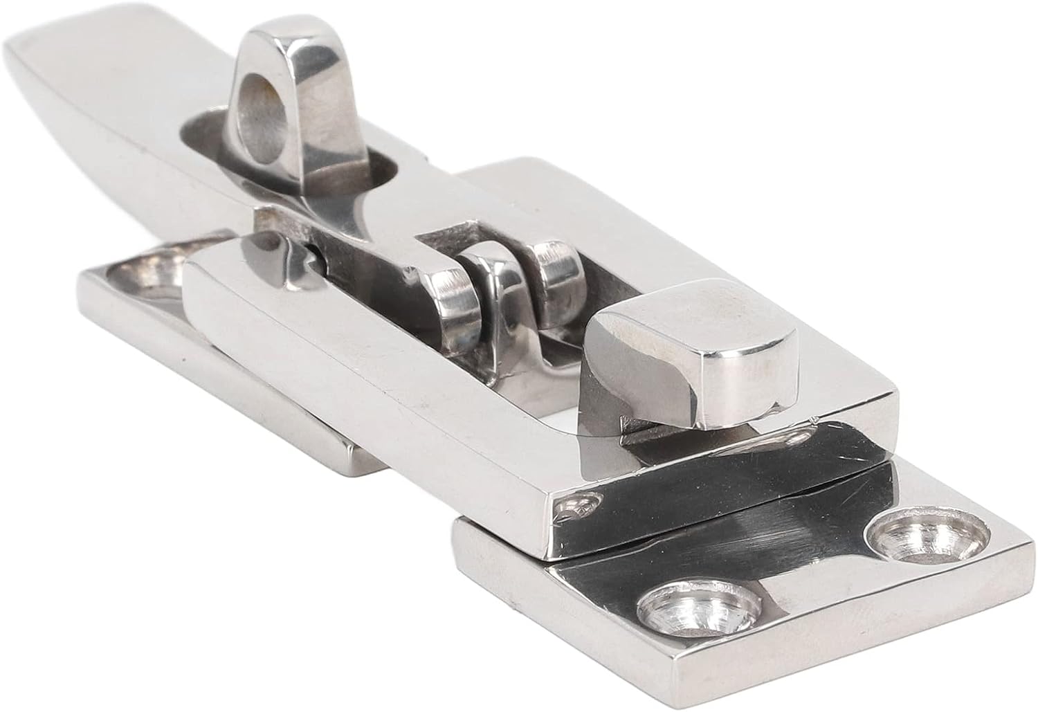 4Pcs Heavy Duty Anti Rattle Latch, Robust Lockable Hold Down Clamp Latch, Portable Easy Installation Mirror Finish Door Latch Lock, Marine Hatch Locker