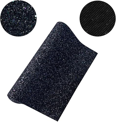 Miniatura 3 de Rollo de piel sintética con purpurina gruesa de color sólido de 12 x 53 pulgadas, tela de costura sintética brillante para lazos para el cabello,