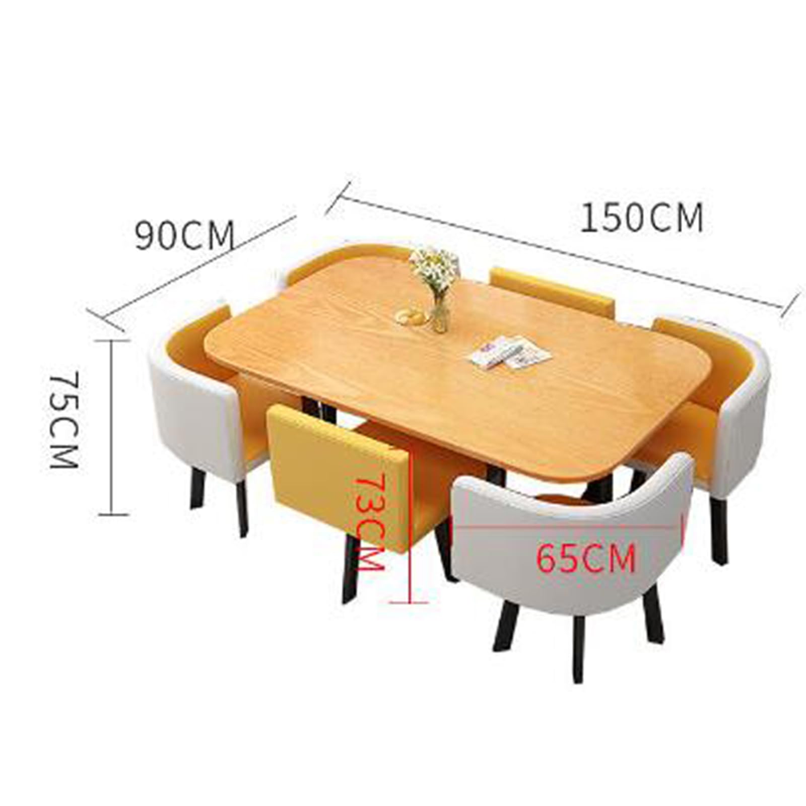 7-częściowy zestaw do jadalni ze sztucznego marmuru z 6 krzesłami tapicerowanymi, prostokątne meble kuchenne do salonu, kącika śniadaniowego, jadalni, elegancki stół 90 x 150 cm