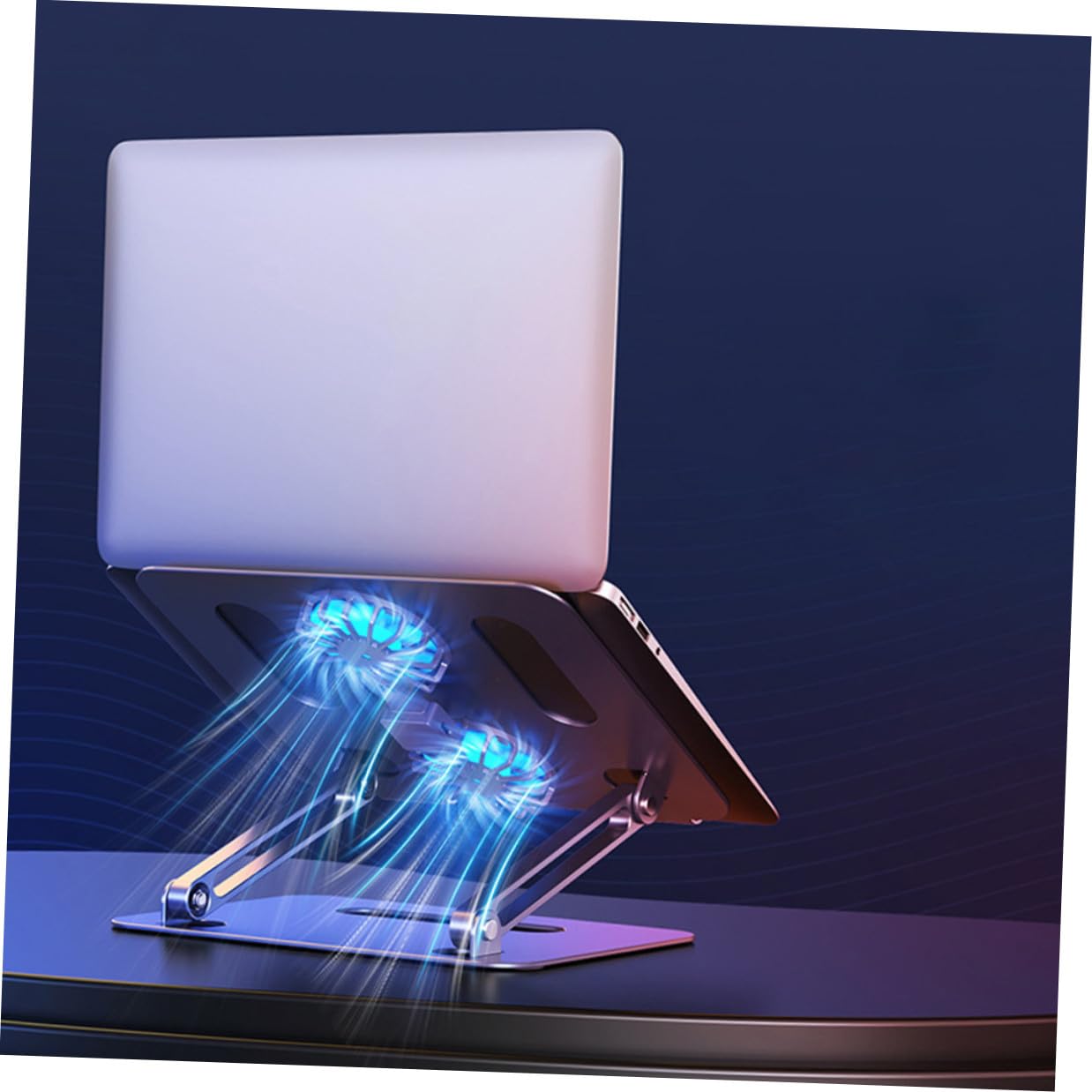 MAGICLULU Supporto Raffreddante per Laptop Ventilato in Lega di Alluminio Argento Doppia Ventola e Grande Volume D'aria un Atmosfera Estiva, Regolabile e Resistente Fino a 10kg