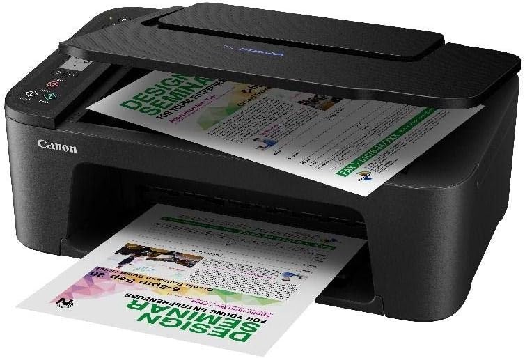 Canon PIXMA E3470 Printer with Paper Loaded