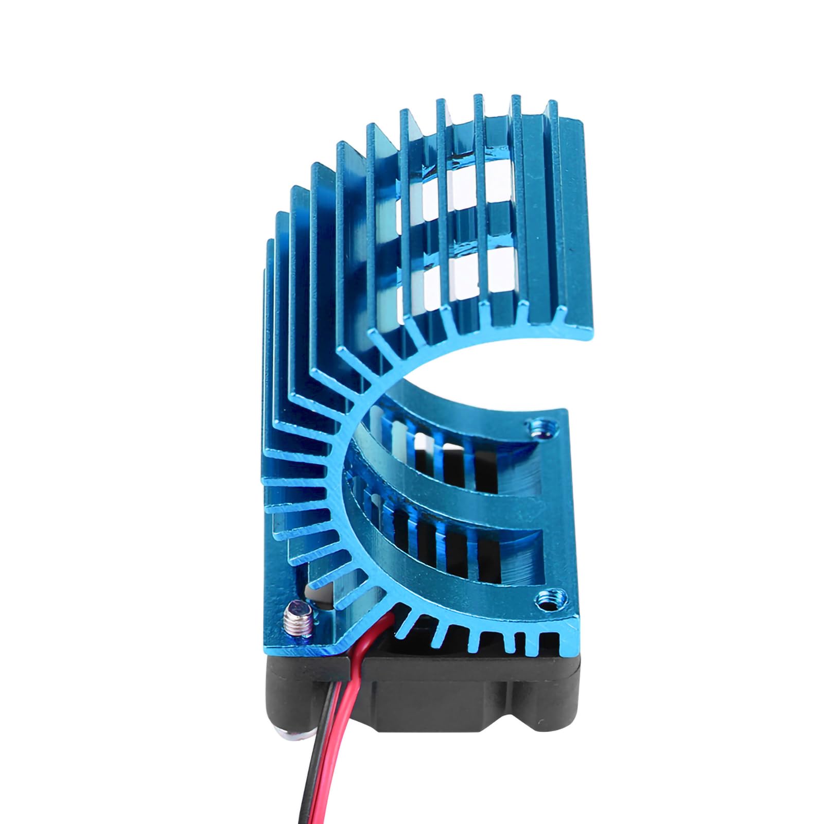 4 Colors Heat Sink with Fan, Aluminum Alloy + Plastic Motor Heat Sink, for HSP/Redcat Scale Electric RC Car RC Car (Blue)