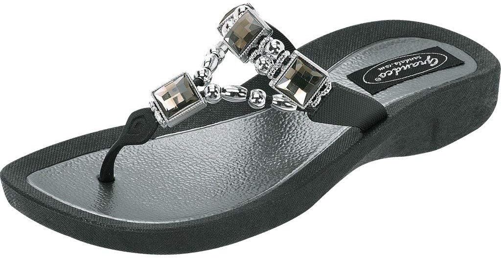 Grandco Women's 25226e Jeweled Waterproof Molded Sole Summer Thong Sandals