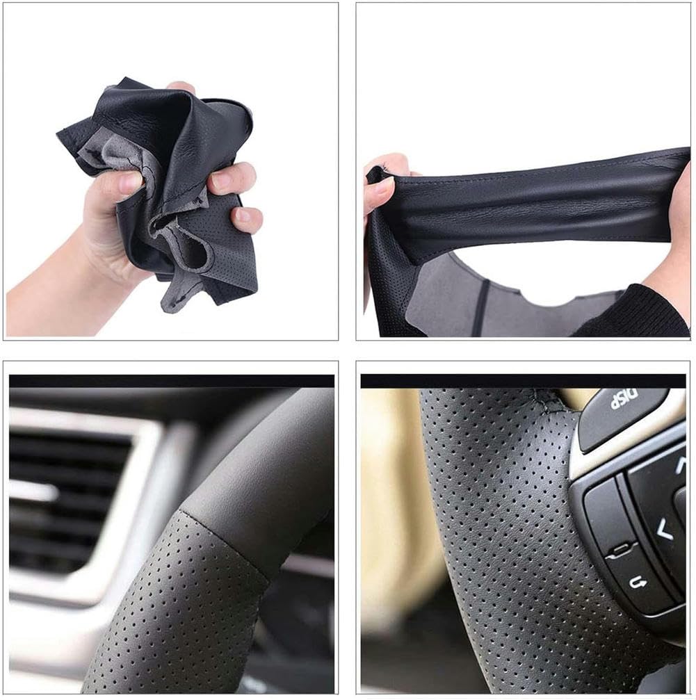 Coprivolante in Pelle Cucito a Mano per Auto Fai da Te,per Jeep Renegade 2016 2017 2018 2019,coprivolante Cucito a Mano Protezione Volante