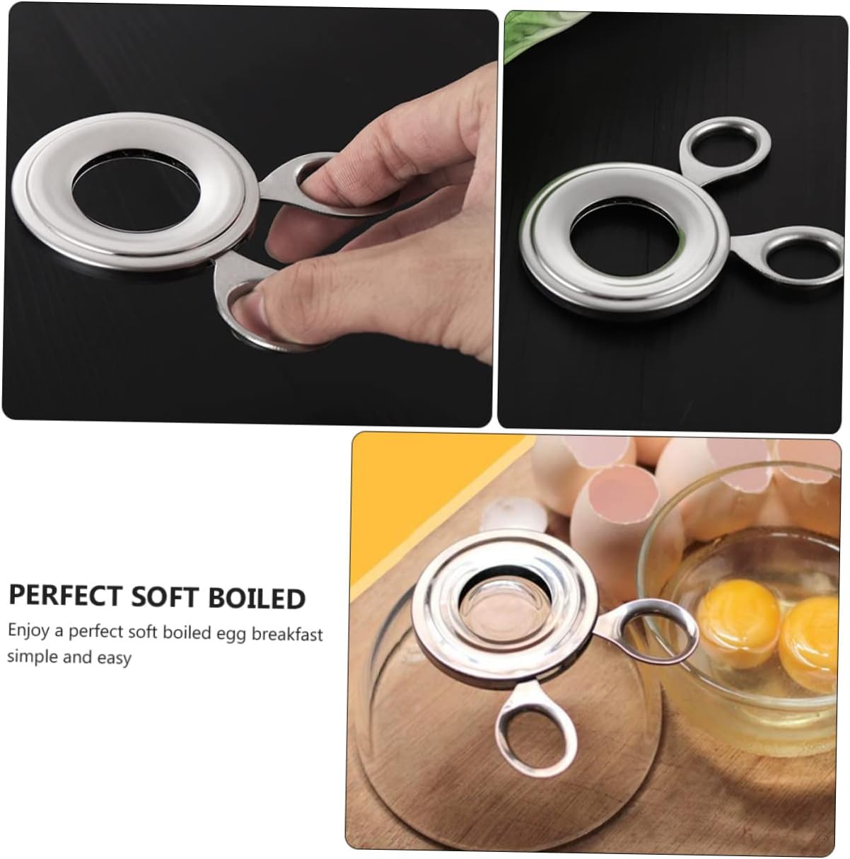 Manual Eggshell Separator Egg Topper Cutter Stainless Steel Egg Cracker Egg Opener for Sizes for Kitchen Egg Tool