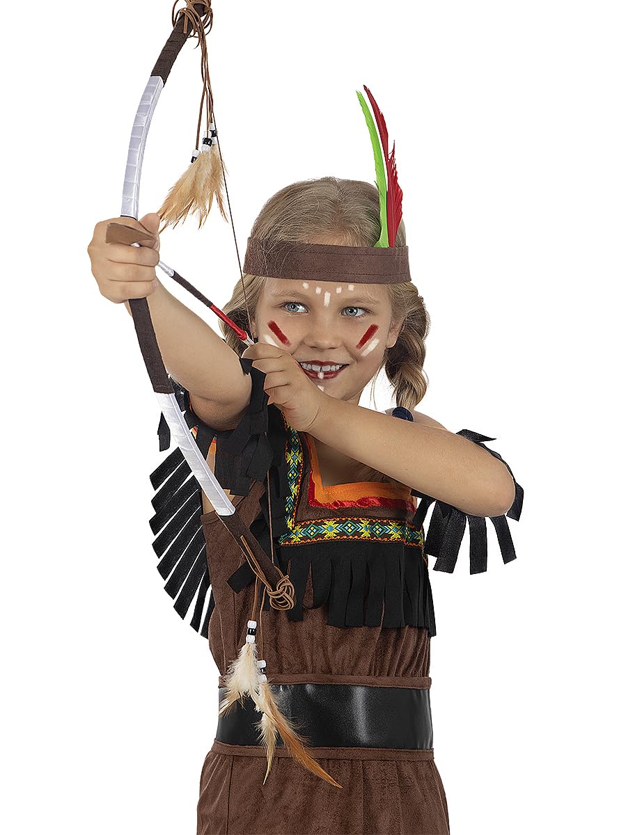 Funidelia | Einheimisch Kostüm Deluxe für Mädchen Cowboys, Western - Kostüm für Kinder & Verkleidung für Partys, Karneval & Halloween - Braun