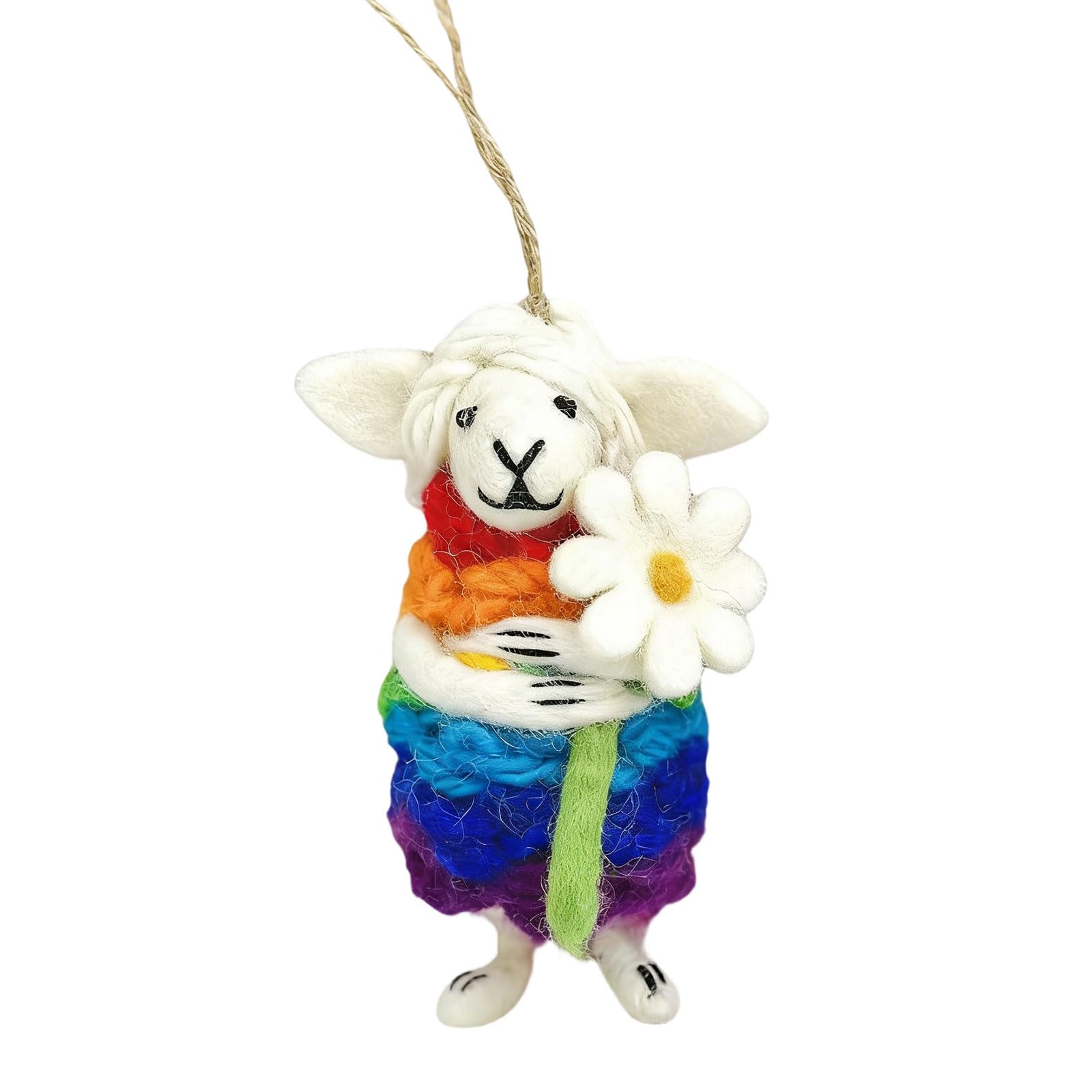 WGBOSMG Crochet Flower Sheep Keychain Rose Bag Charm Pendant Valentines Friend Couples Aesthetic Keychains Bag Charm for Handbags