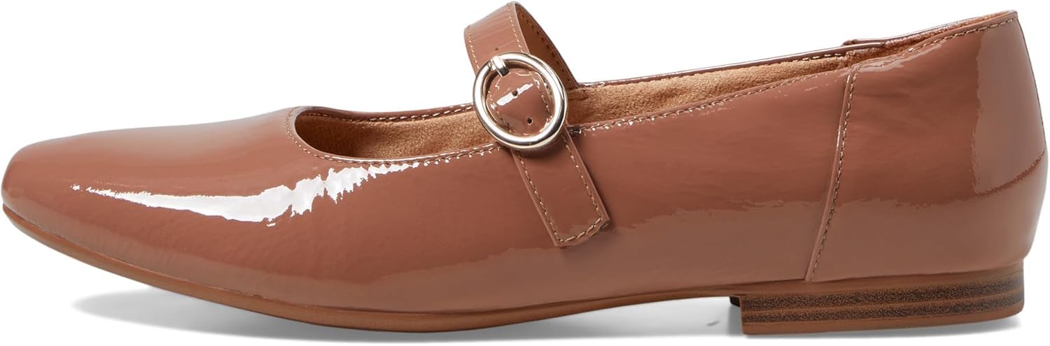 Naturalizer Womens Kelly Mary Jane Flat Hazelnut Brown Patent Leather 9.5 W