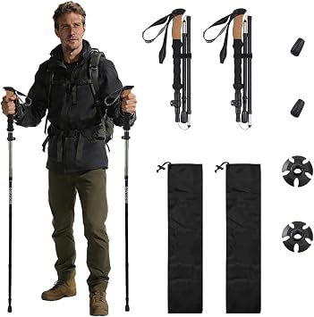 FireHiking Walking Trekking Poles Ultralight 7075 Aluminum Foldable Hiking Poles Portable Compact Walking Sticks