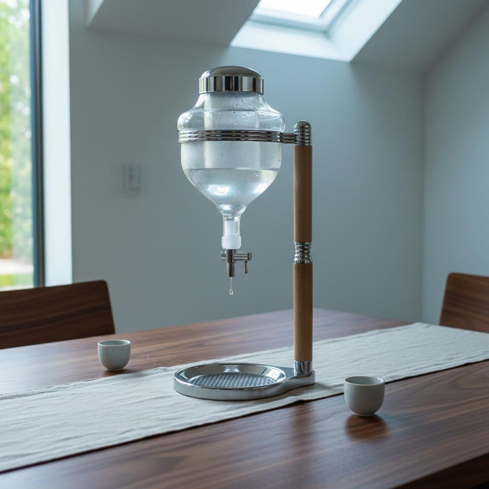 MagiDeal Sake Servidor Jarra de Borosilicato Bebidas Vasija de Cristal con Función de Refrigeración sin Diluir Adecuada para Hostelería Familiares, Maceta Cabeza Dragón Silv