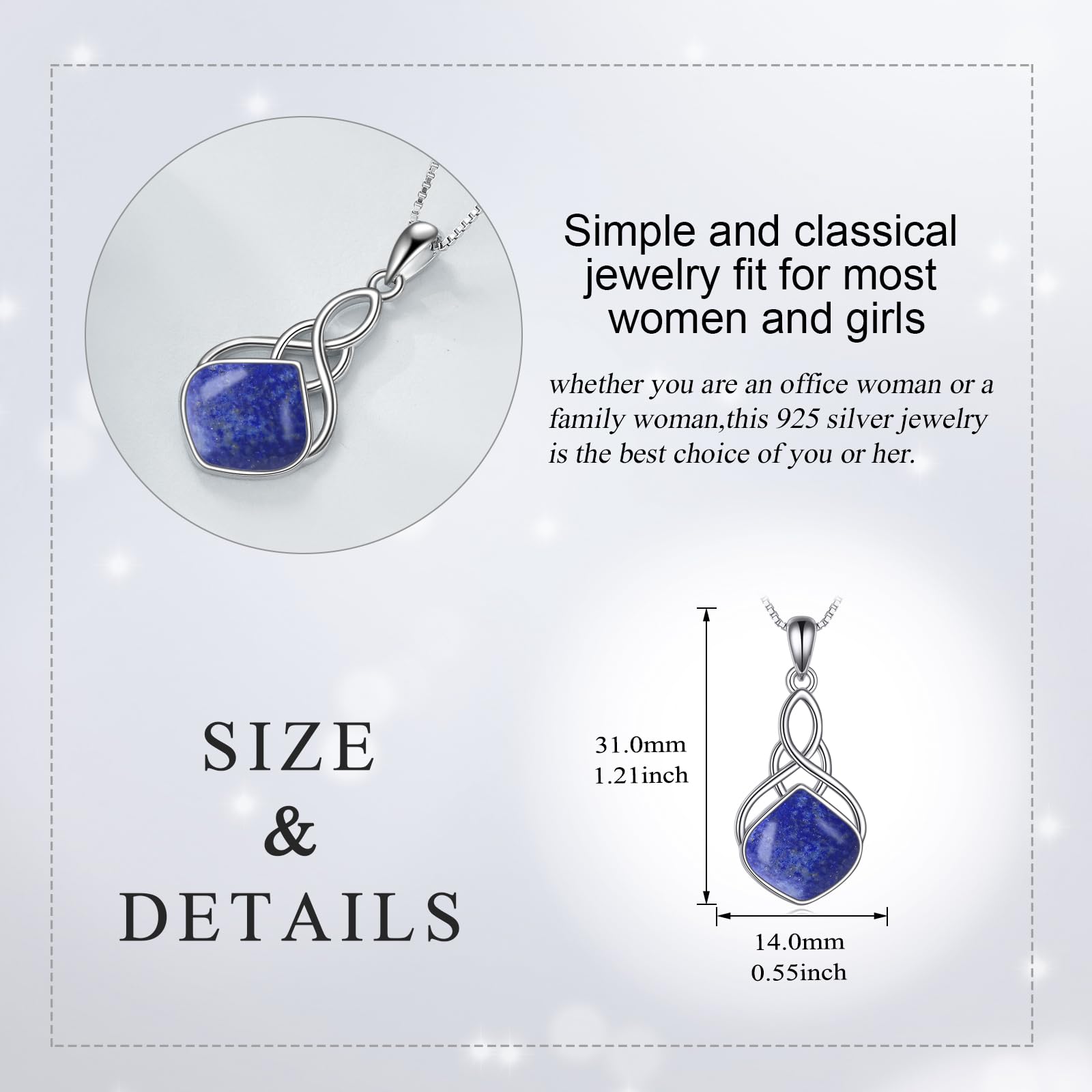 YAFEINI Moos Achat Halskette Sterling Silber Irisch Keltisch Filigran Teardrop Anhänger Halskette Schmuck Weihnachtsgeschenke