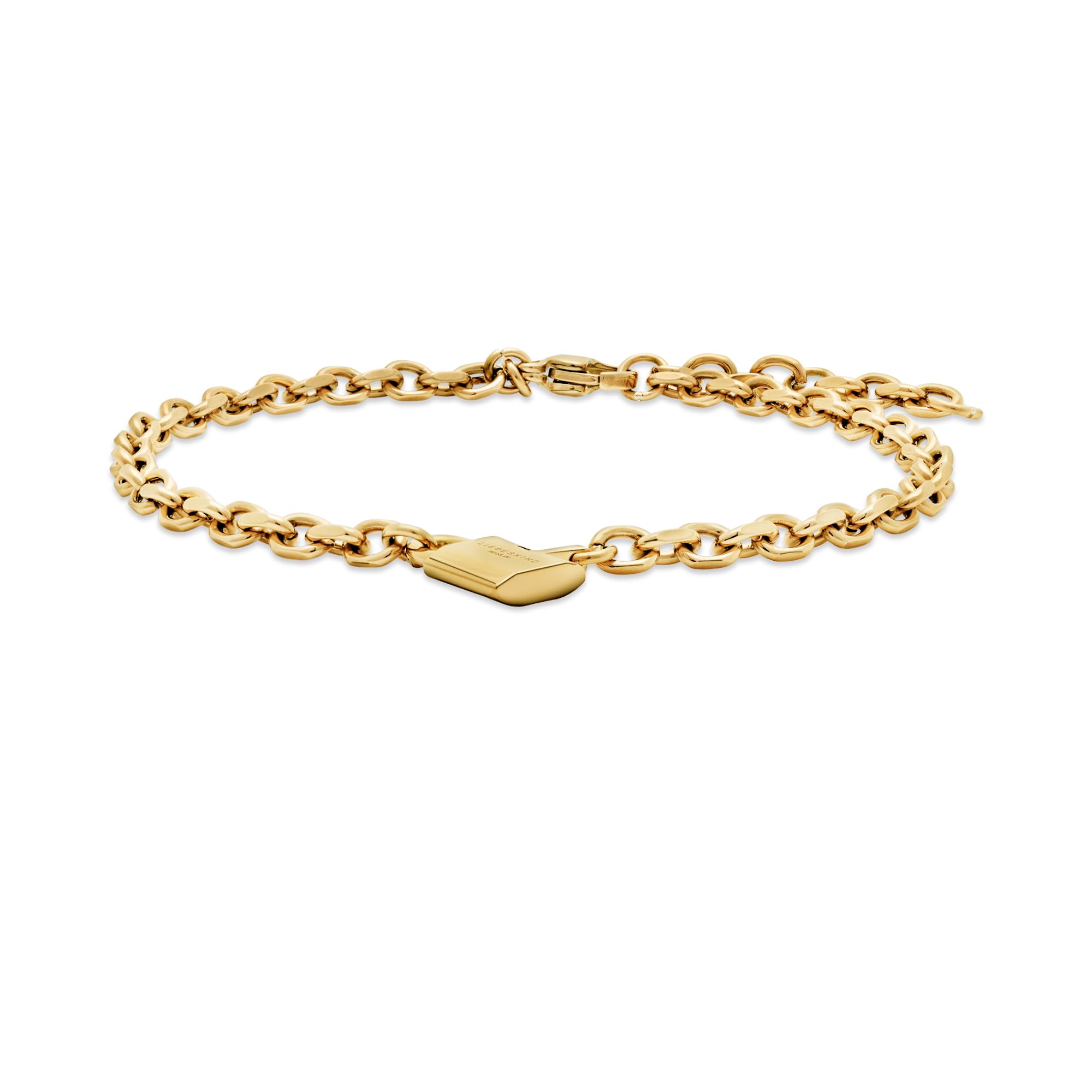 LIEBESKIND BERLIN Damen Schmuck Love-Lock - Kette & Armband mit coolem Liebeskind Schloss-Anhänger aus Edelstahl - Erhältlich in Silber, Gold & Roségold, Größenverstellbar