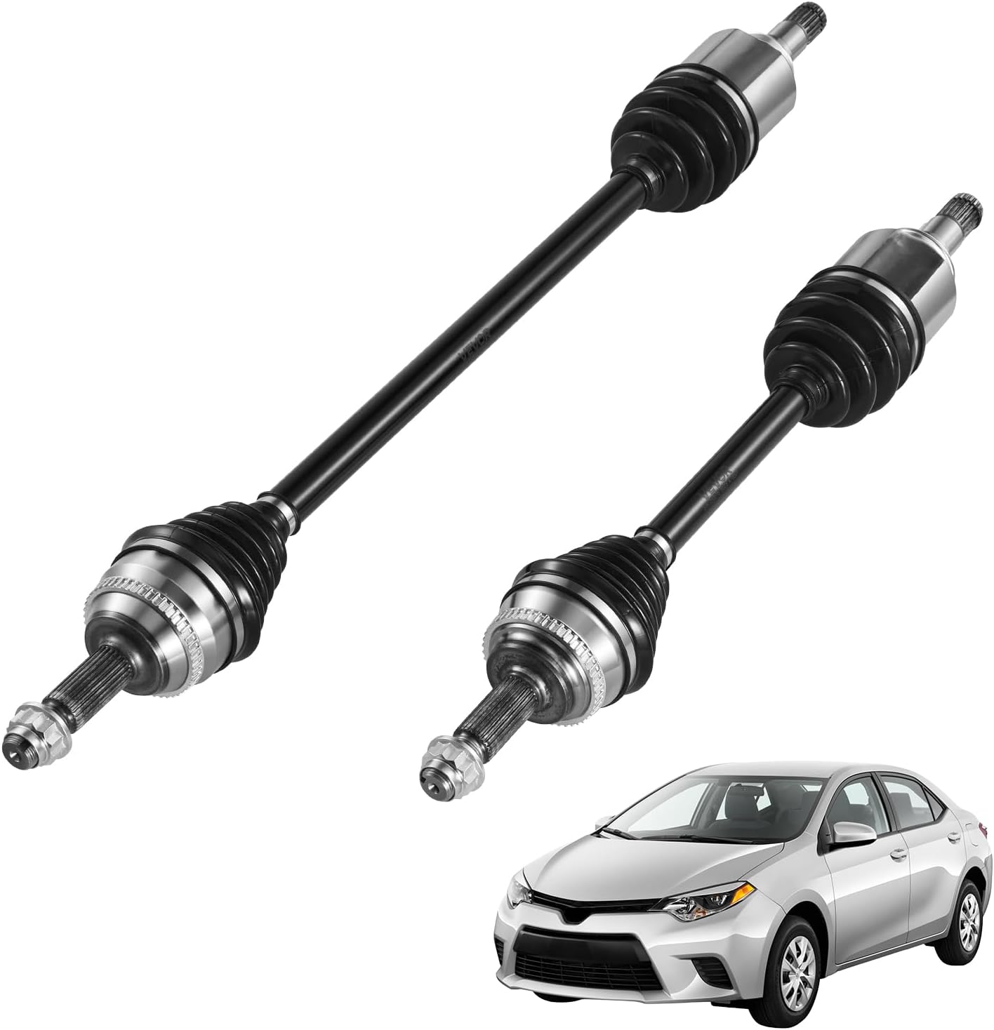 VEVOR CV Axle Shaft Assembly, 2 Pieces Front Left & Right (Driver and Passenger Side), Automotive Replacement CV Joint Axles Pair Compatible with 2009-2018 Toyota Corolla, Alloy Steel & Carbon Steel
