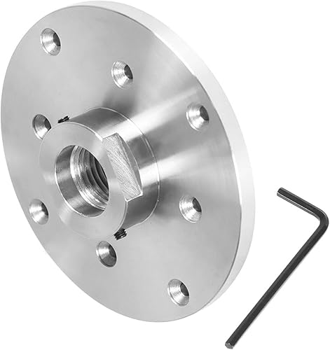 findmall Placa frontal de torno de madera de acero de 6 pulgadas, 1-14 pulgadas x 8TPI roscada con tornillo de bloqueo para asegurar en el husillo