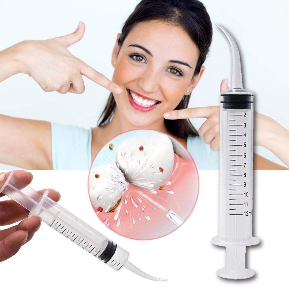 9 Pack 12ml/cc Dental Syringe with Curved Tip & Measurement Disposable Graduated Dental Irrigation Syringe for Oral Dental Care, Tonsil Stones Removing, Lab, Feed Small Pet (Curved-No Measurement) : Industrial & Scientific