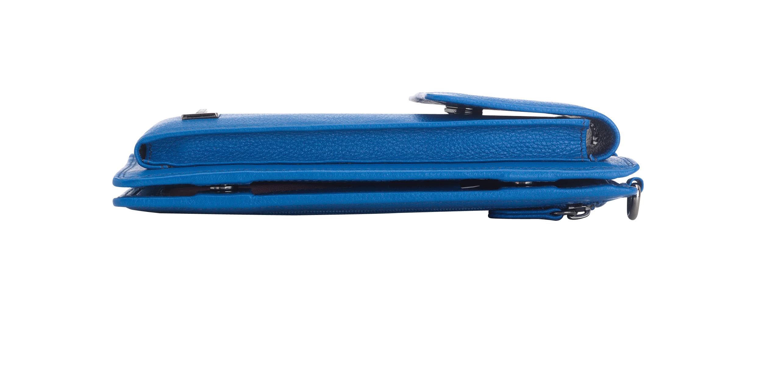 Torebka na telefon komórkowy z portfelem do zawieszenia damska duża prawdziwa skóra torba na ramię na telefon komórkowy smartfon torba z ochroną RFID zamek błyskawiczny Crossbody (102), Royal, 18 x 12 x 3,5 cm