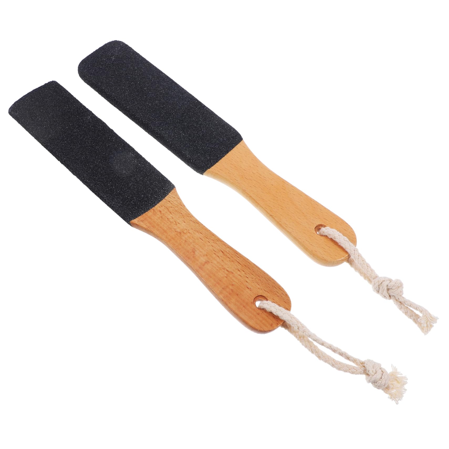 PartyKindom 2Pcs Wooden Handle Dual Sided Foot File for Removal Handheld Exfoliating Tool for Dead Skin Care for Men Women and Elders Durable Beech Carbide