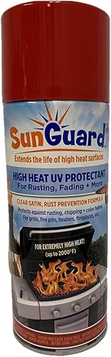 SUNGUARD El espray satinado transparente con protección UV de calor extremo alto (hasta 2000 F) evita la oxidación, la decoloración del color,