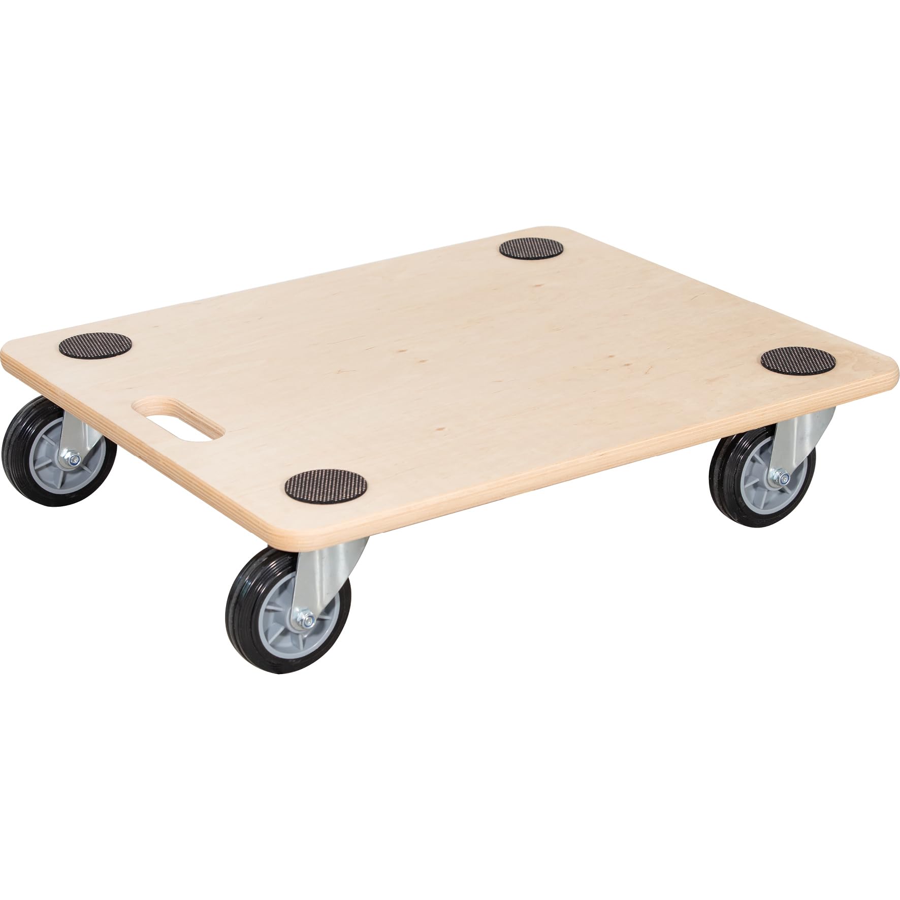 WAGNER Transportroller Transporthilfe 1087 I Schichtholz I 60 x 50 x 13,5 cm, Tragkraft 400 kg I Möbelroller für Umzüge I Schwerlastrollbrett Vollgummi Soft-Rollen I Tragegriff I FSC® I Made in DE