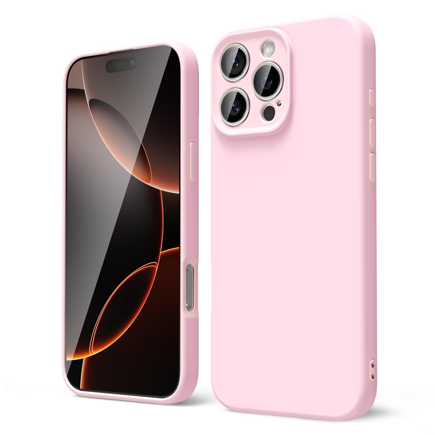 oakxco for iPhone 16 Pro Max Case Liquid Silicone, Soft Rubber Gel Elegant Aesthetic Basic Simple Cover, Cute Thin Slim TPU Matte Solid Color Plain Smooth Case for Women Girl, Light Pink — view 258