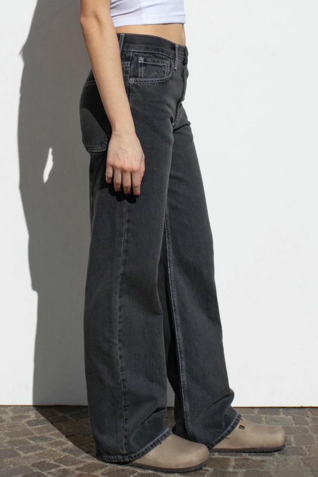Jean pour Femme Fille Chaude Et Pantalon De en Détresse Lavée Femmes Femmes-Noir-s