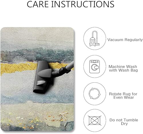 Miniatura 7 de Alfombra Lahome con diseño de mármol, de 60 x 91 cm, de lana sintética, de estilo envejecido, antideslizante. Alfombra para la entrada de