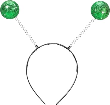 Etercycle Alien Headband, Halloween Headbands Alien Costume Accessories, Space Antenna Head Bands Boppers Ball for Halloween Theme Party Cosplay Costume Green