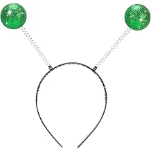 Etercycle Alien Headband, Halloween Headbands Alien Costume Accessories, Space Antenna Head Bands Boppers Ball for Christmas Theme Party Cosplay Costume Green