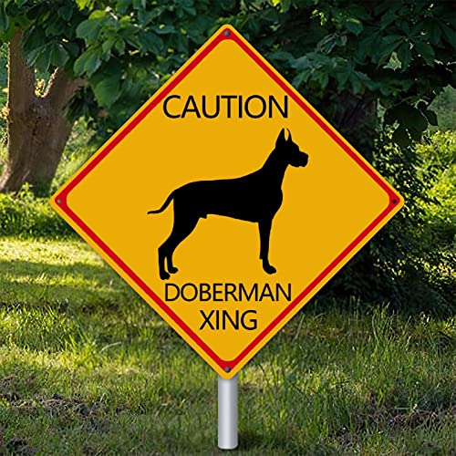 Panneau Beware of Dobermann résistant aux intempéries plaque métal de signalisation