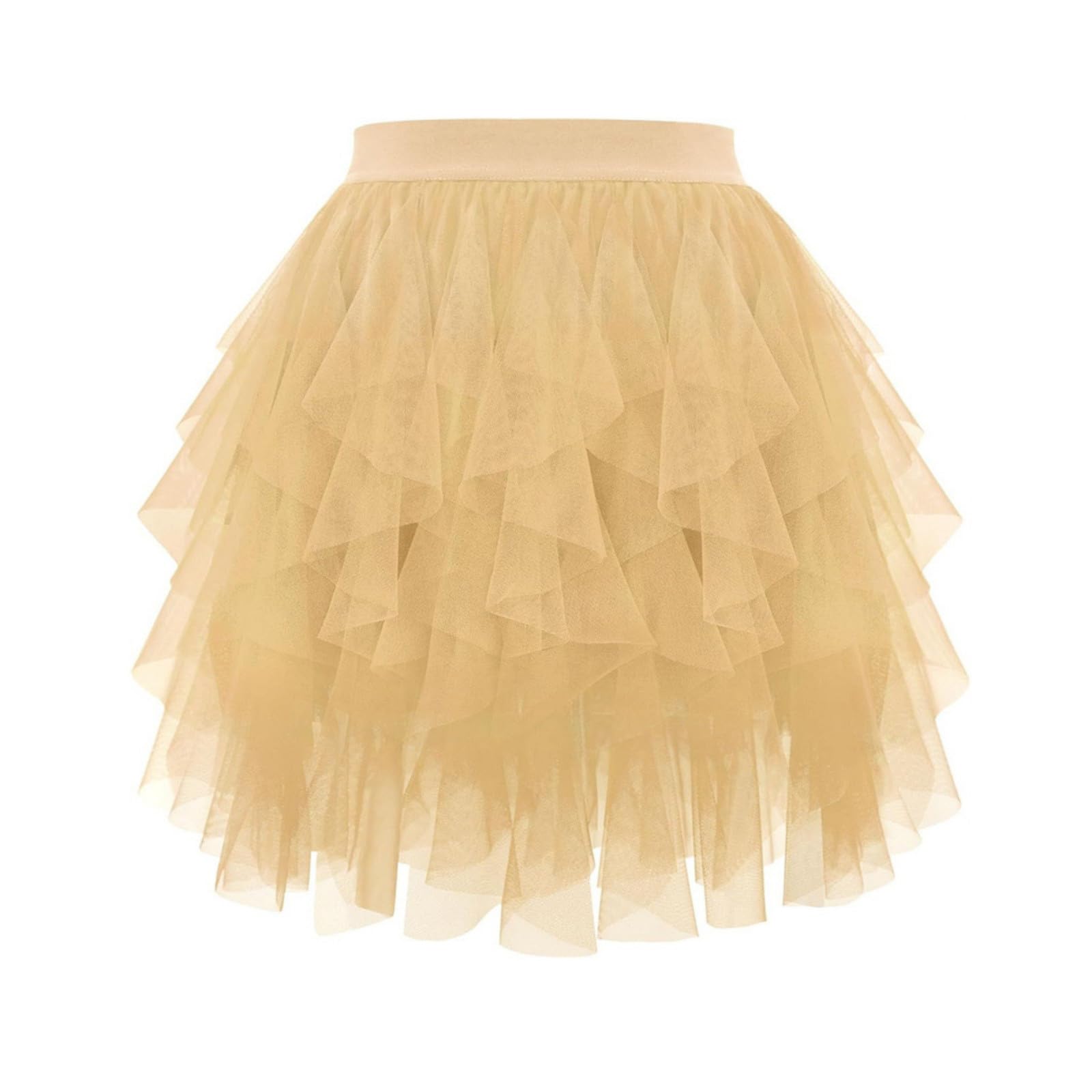 Womens Summer Mesh Pleated Tutu Skirt | High Waisted Fluffy Layered Cake Skirt | Mini Skort for Stage Performance — view 9