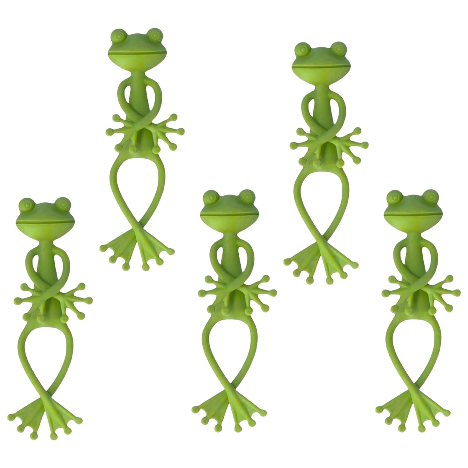 5 Pcs Green Frog Plant Stand Cute Animal Figurine Flower Pot Hugger for Climbing Plant Support Indoor Outdoor Garden Decorative Planter Clips