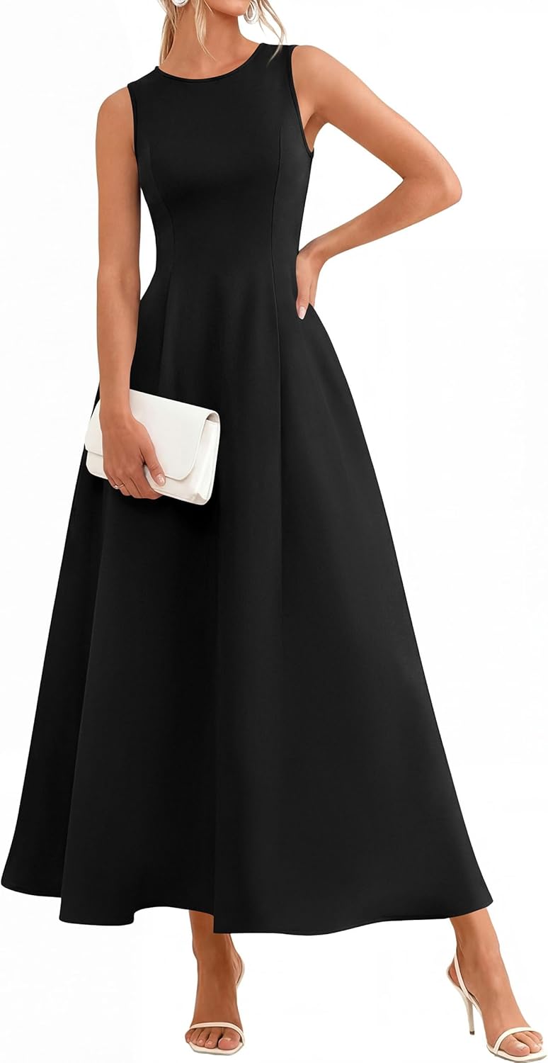 PRETTYGARDEN Women's Maxi Dress Summer Wedding Guest 2026 Spring A Line Long Tank Flowy Modest Sleeveless Cocktail Dresses - Image 4