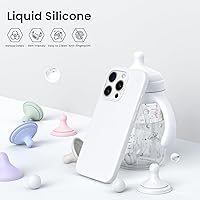 Vista 91 de ORNARTO Funda compatible con iPhone 15 Pro de 6.1 pulgadas, silicona líquida de 3 capas cubierta completa de goma de gel suave, funda protectora