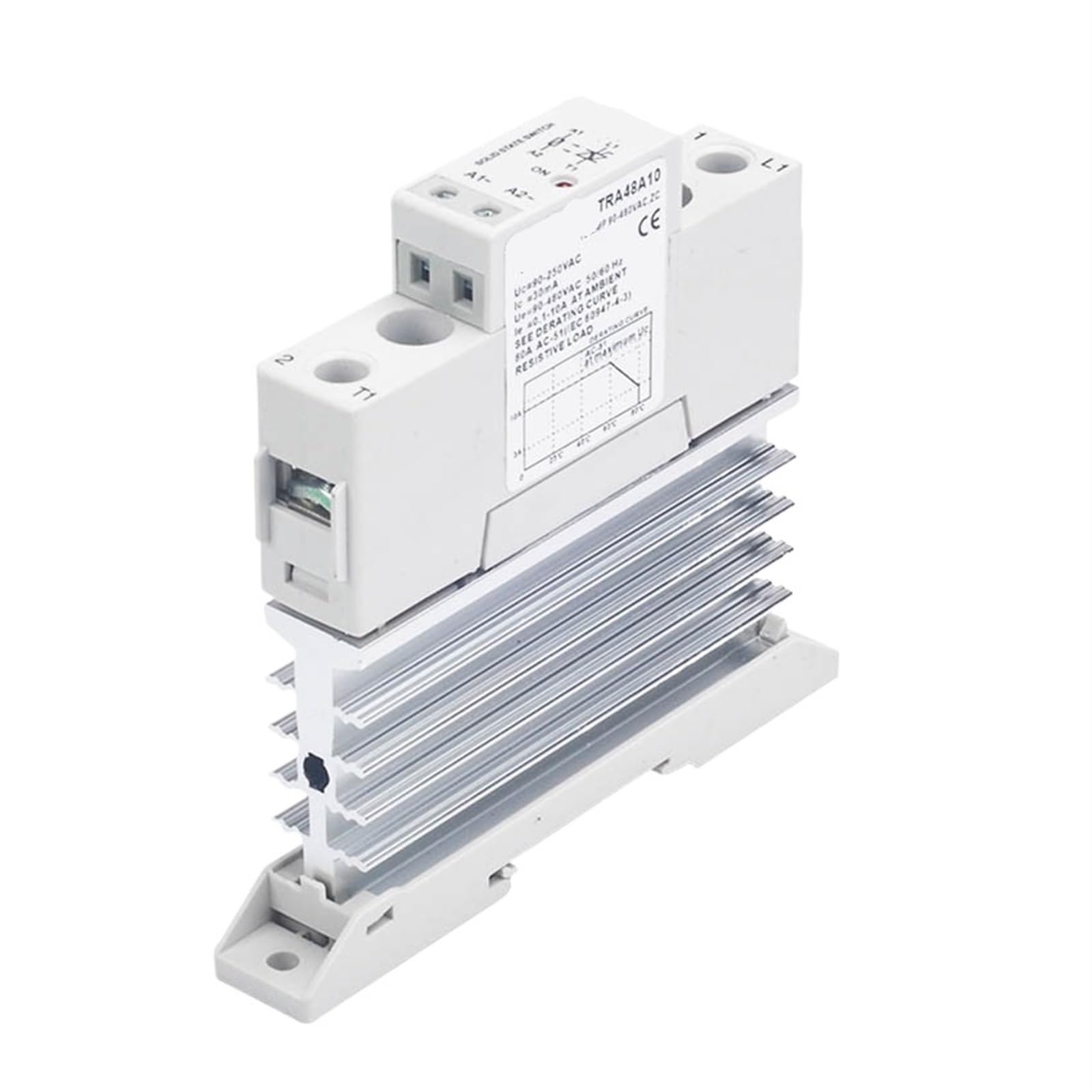 TRA48A10L 10A disipador de calor relé de estado sólido CA 90-250VAC entrada salida 90-480VAC tablero de relé de Control de voltaje y módulo carril Din