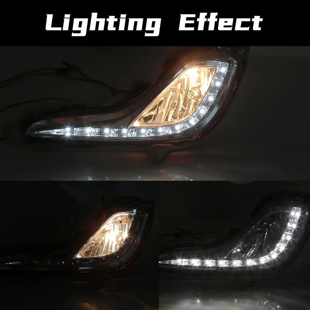 Para Hyundai Para Accent 2012, 2013, 2014, 2015, 2016 Y 2017, Luces Diurnas LED DRL, Faros Antiniebla Y Luces Diurnas.