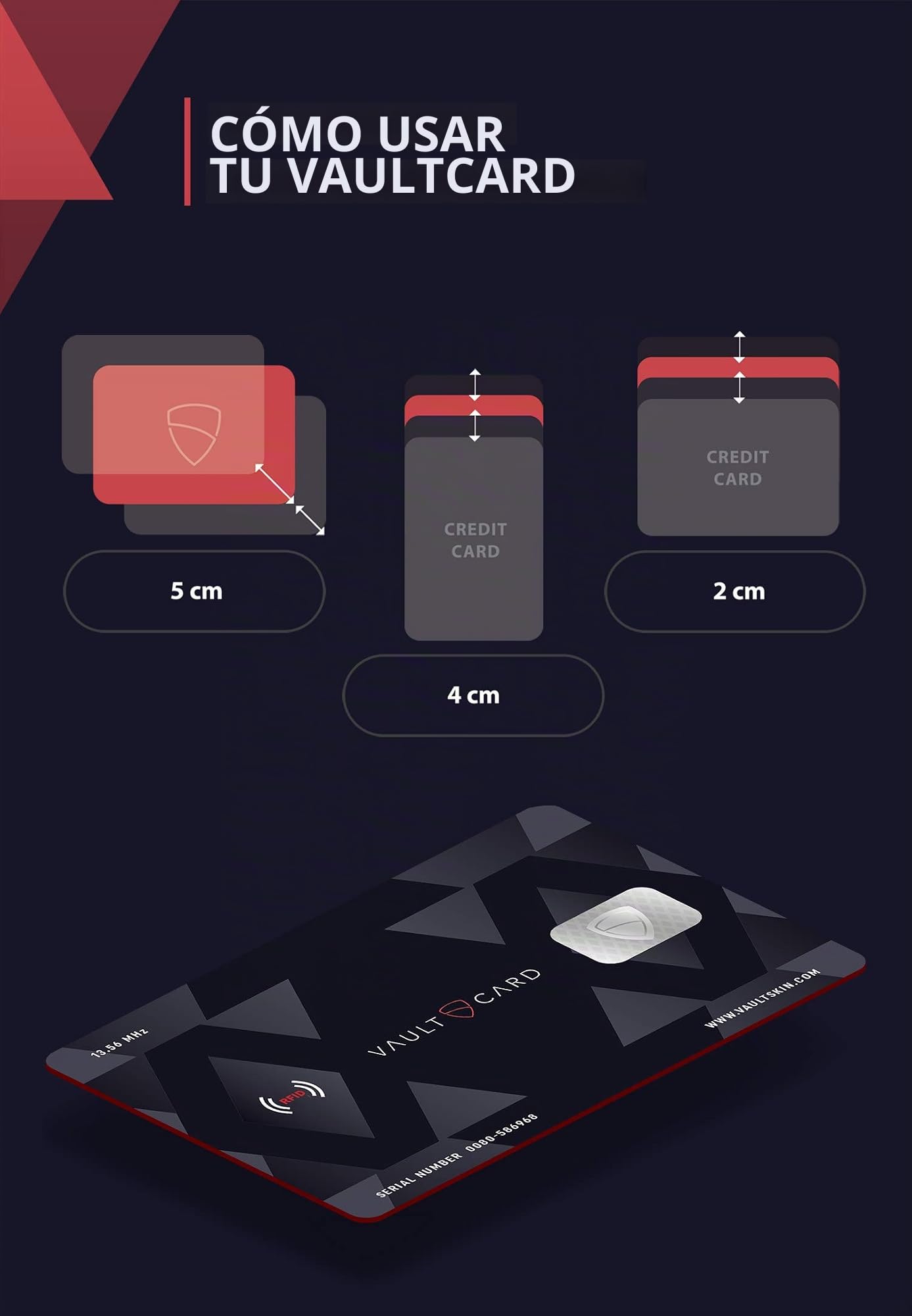 Vaultskin VAULTCARD - Bloqueo RFID para Tarjetas de Crédito y Débito Protección NFC para tu Cartera y Pasaporte Protege Varias Tarjetas al Mismo Tiempo