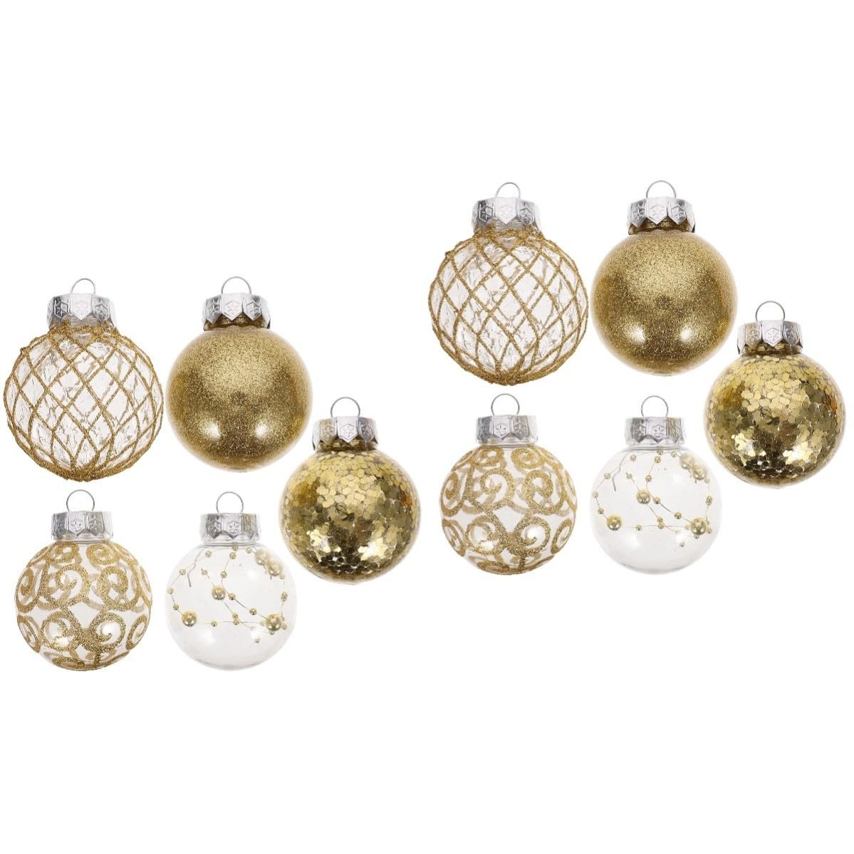 Toyvian 60 Pièces Boules de Noël Suspendues en Plastique pour Sapin, | Réutilisables et Faciles à Accrocher, Usage Arbre de Noël, Fête Familiale ou Mariage, Lot Décoratif