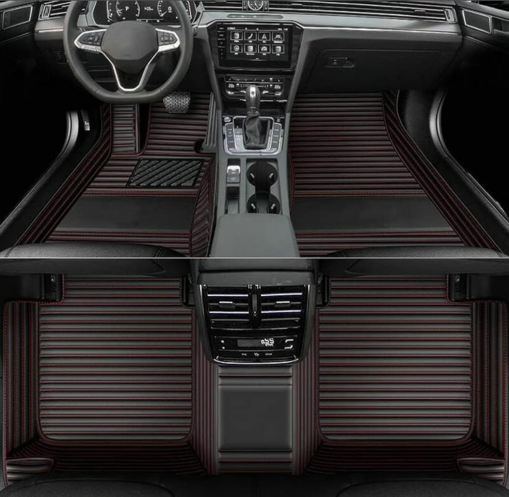 Luxury Leather Car Floor mats Custom Personalized Full Coverage car Floor mat for 99% of Cars. (Beige)