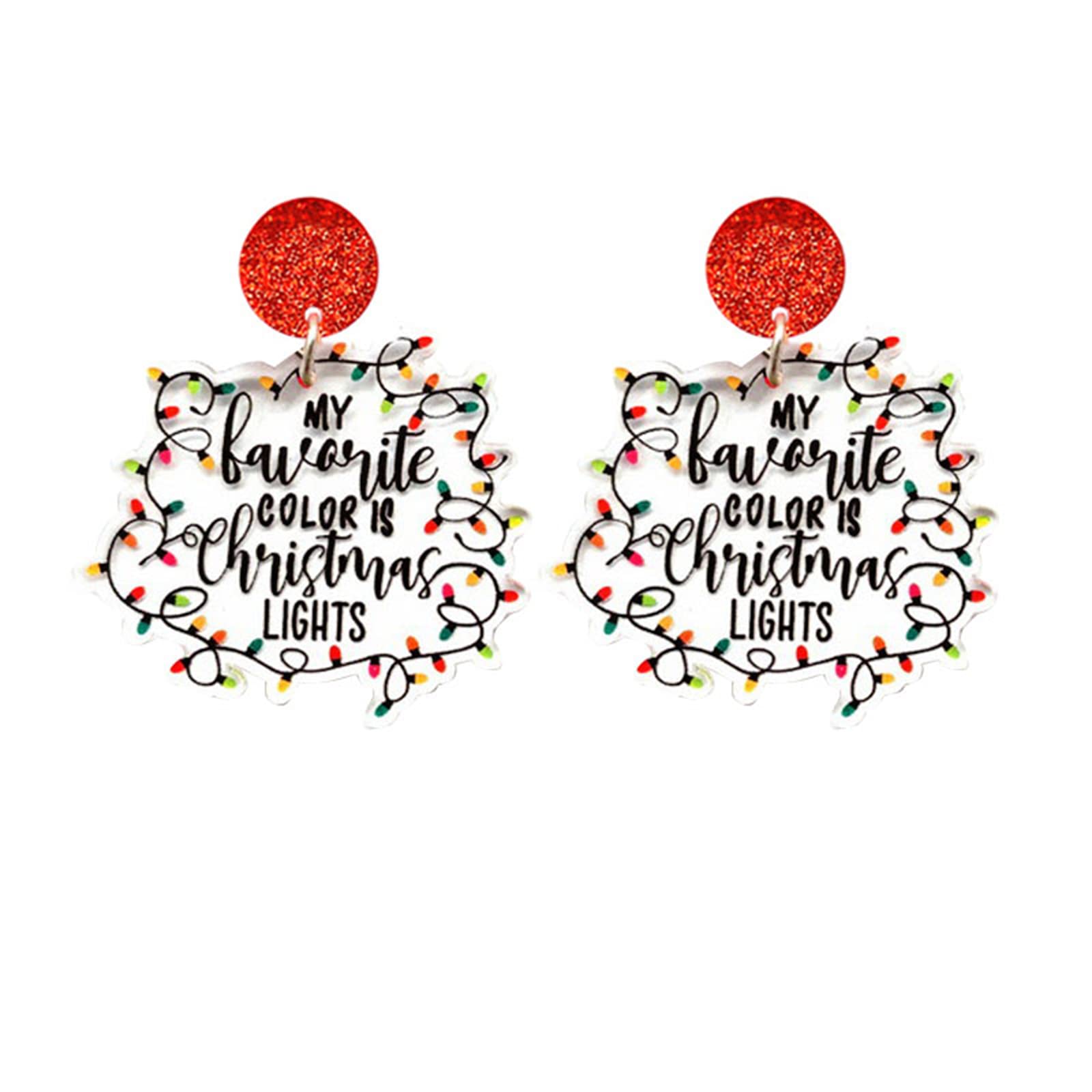 Dreuyet Christmas Earrings, Fun Christmas Dangle Earrings for Women Xmas Rainbow Christmas Tree Acrylic Drop Dangle Earrings Holiday Jewelry Gift