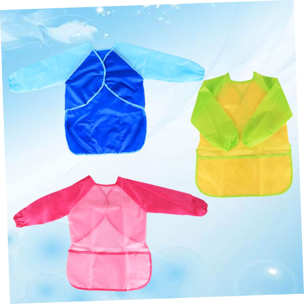 UPKOCH 6pezzi Grembiuli Impermeabili Per Ragazzo Ragazza Con Maniche Lunghe Bavaglini Per Pittura e Disegno Assortito Di Colori Protezione Per Durante Attività Creative