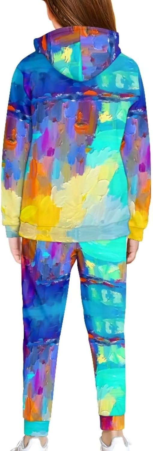 Renewold 2 Pieces Set Long Sleeve Kids Hoodie Sweatshirt and Sweatpants Boys Girls Tracksuits Clothing