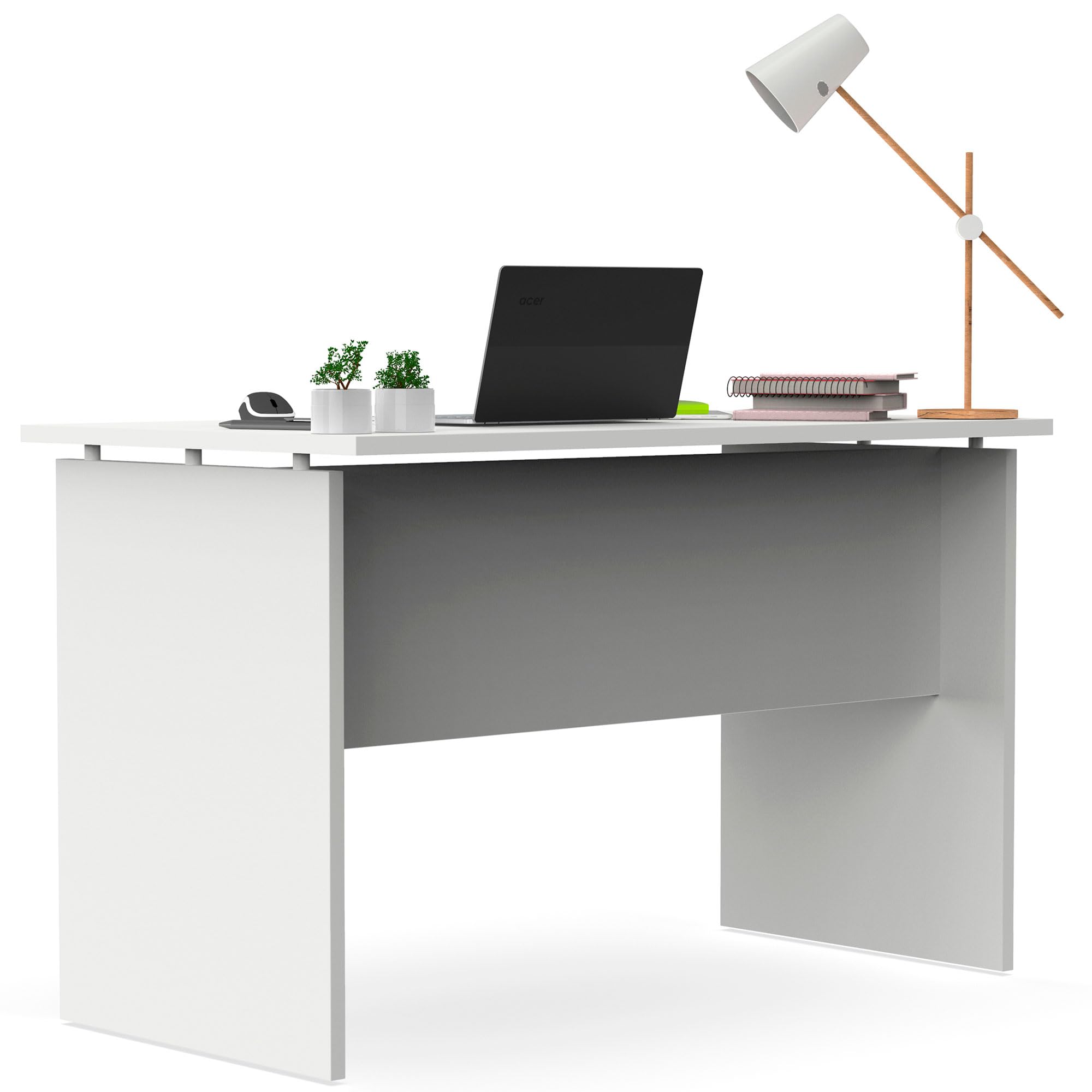 briebe Escritorio, Mesa de Ordenador Oficina, Estudio 76x120x68cm (Alto x Ancho x Profundo), Despacho, Habitación, Desk, Zenith (Blanco)