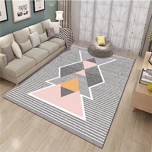 RUGMRZ Teppiche, Dämm- & Schutzmatten 50 x 70 cm Rosagrauer dreieckiger geometrischer...